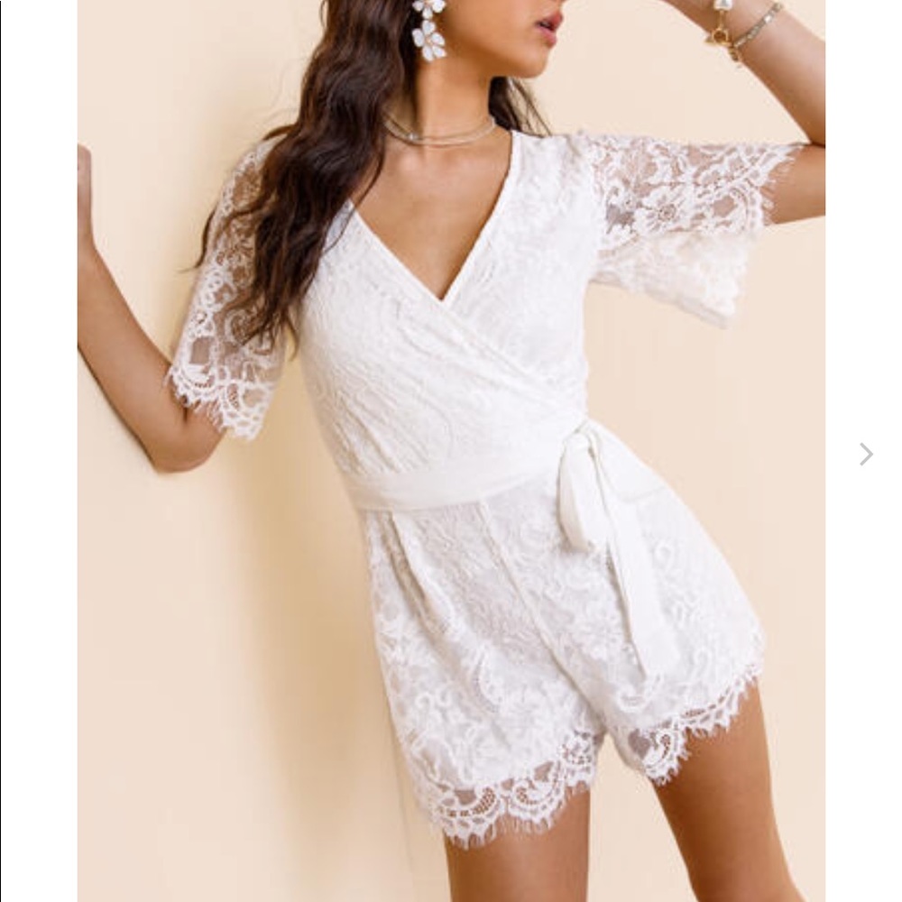 White Lace Romper from Francesca’s
